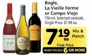 Safeway Bogle, La Vieille Ferme or Campo Viejo 750ml offer