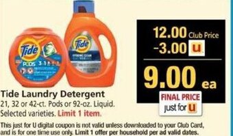 Safeway Tide Laundry Detergent offer