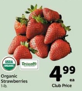 Safeway Organic Strawberries offer