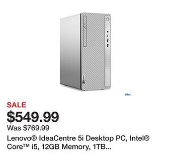 Office Depot Lenovo® ideacentre 5i desktop pc, intel® core™ i5, 12gb memory, 1tb hard drive/256gb solid state drive, windows® 11 offer
