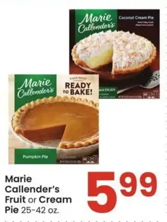 Albertsons Marie Callender's Fruit or Cream Pie 25-42 oz. offer