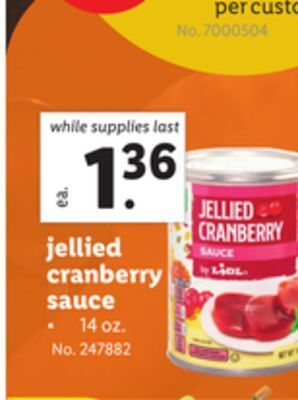 Lidl Jellied cranberry sauce offer
