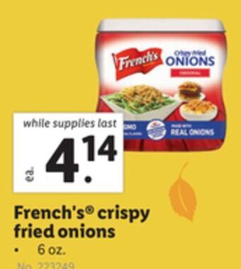 Lidl French's® crispy fried onions offer