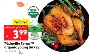 Lidl Plainville farms™ organic young turkey offer