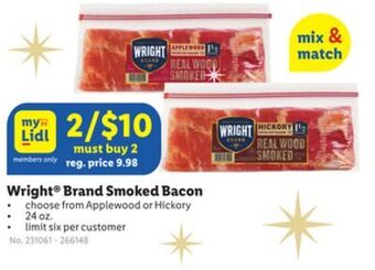 Lidl Wright® brand smoked bacon offer
