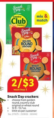 Lidl Snack day crackers offer