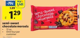 Lidl Semi-sweet chocolate morsels offer