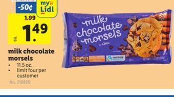 Lidl Milk chocolate morsels offer