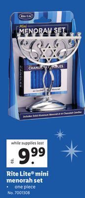Lidl Rite lite® mini menorah set offer