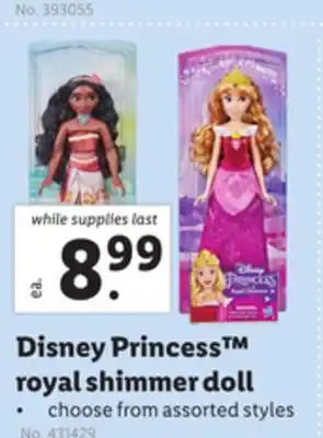 Lidl Disney princess™ royal shimmer doll offer