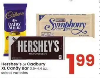 Albertsons Hershey's or Cadbury XL Candy Bar 3.5-4.4 oz. offer