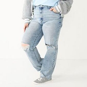 Kohl's Juniors' plus size so® super high rise baggy dad jeans offer