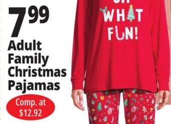 Ocean State Job Lot Adult family christmas pajamas offer