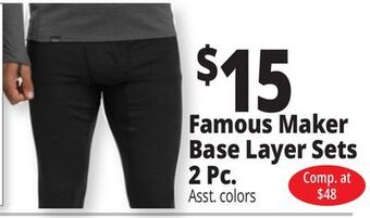 Ocean State Job Lot Famous maker base layer sets 2 pc. offer