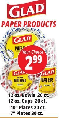 Ocean State Job Lot Glad paper products offer