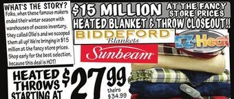 Ollie's Heated throws offer