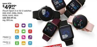 JC Penney Itouch sport 3 or air 3 watches offer