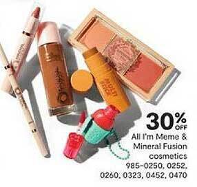 JC Penney All i'm meme & mineral fusion cosmetics offer