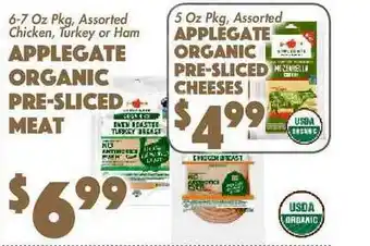 The Food Emporium Applegate Organic Pre-sliced Meat, Applegate Organic Pre-sliced Cheeses offer