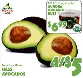 The Food Emporium Hass Avocados, Aurora Organic Nuts offer