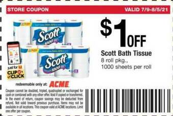 ACME Scott Bath Tissue offer