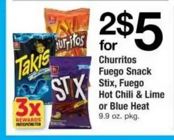 ACME Churritos Fuego Snack Stix, Fuego Hot Chili & Lime Or Blue Heat offer
