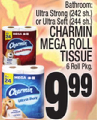 C Town Charmin mega roll tissue 6 roll pkg offer
