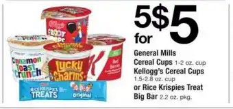ACME General Mills Cereal Cups Kellogg's Cereal Cups Or Rice Krispies Treat Big Bar offer