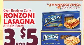 Bravo Supermarkets Ronzoni lasagna offer