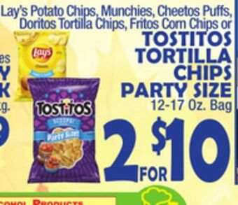 Bravo Supermarkets Tostitos tortilla chips party size offer