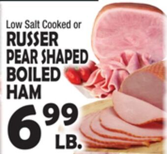 Bravo Supermarkets Russer pear shaped boiled ham offer