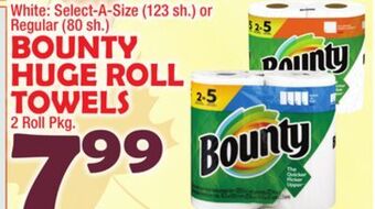 Bravo Supermarkets Bounty huge roll towels offer