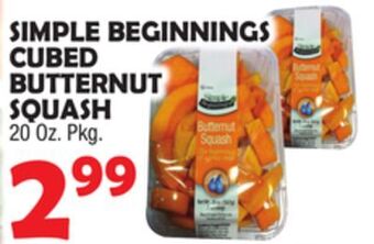 Bravo Supermarkets Simple beginnings cubed butternut squash offer