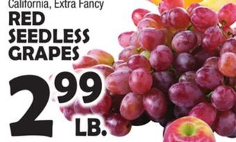 Bravo Supermarkets Red seedless grapes offer