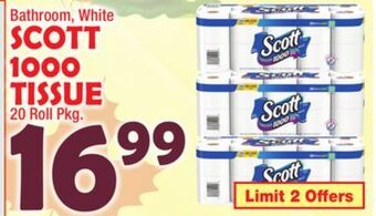 Bravo Supermarkets Scott 1000 tissue offer