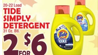 Bravo Supermarkets Tide simply detergent offer