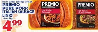 Bravo Supermarkets Premio pure pork pure pork italian sausage offer