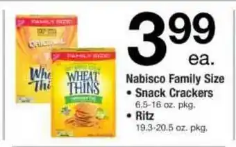 ACME Nabisco Family Size Snack Crackers Ritz offer