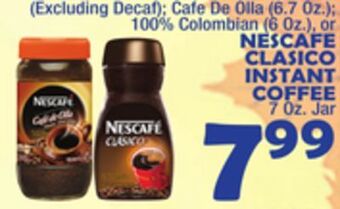 Bravo Supermarkets Nescafe clasico instant coffee, 7 oz, jar offer