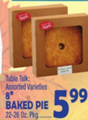 Bravo Supermarkets 8" baked pie offer