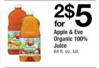ACME Apple & Eve Organic 100% Juice offer