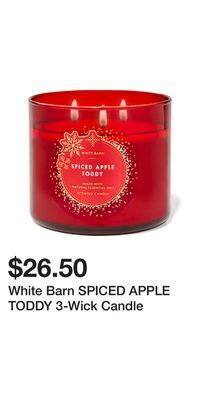 Bath & Body Works White barn spiced apple toddy 3-wick candle offer