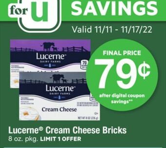 ACME Lucerne® cream cheese bricks offer