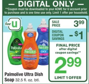 ACME Palmolive ultra dish soap offer