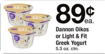 ACME Dannon oikos or light & fit greek yogurt offer