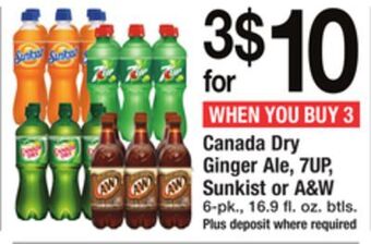 ACME Canada dry ginger ale, 7up, sunkist or a & w offer