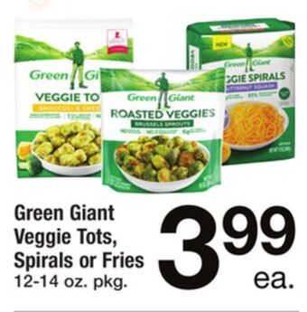 ACME Green giant veggie tots, spirals or fries offer