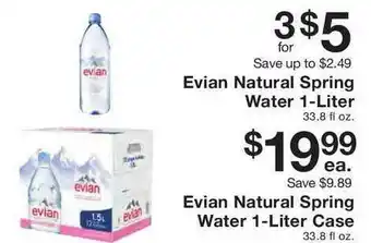 Fairway Store Market Evian Natural Spring Water 1-liter, Evian Natural Spring Water 1-liter Case offer