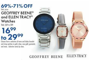 Boscov's Geoffrey beene® and ellen tracy® watches offer