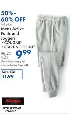 Boscov's Mens active pants and joggers offer